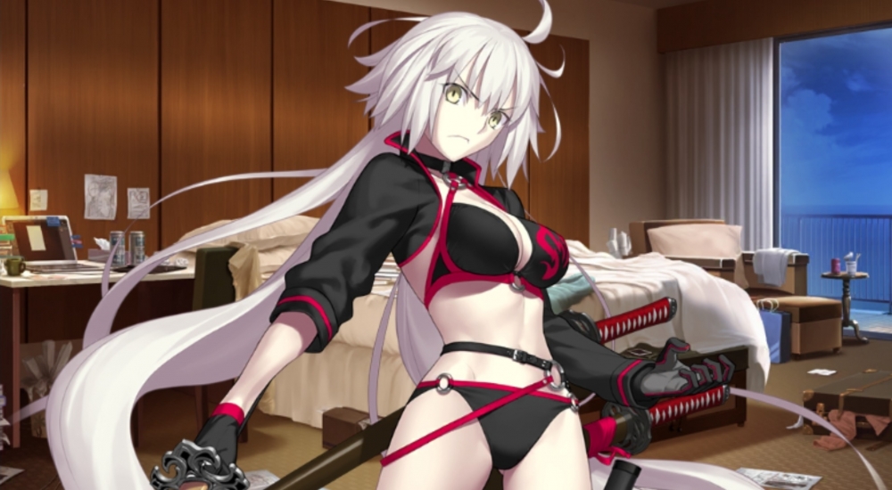 有些生气的泳装黑贞