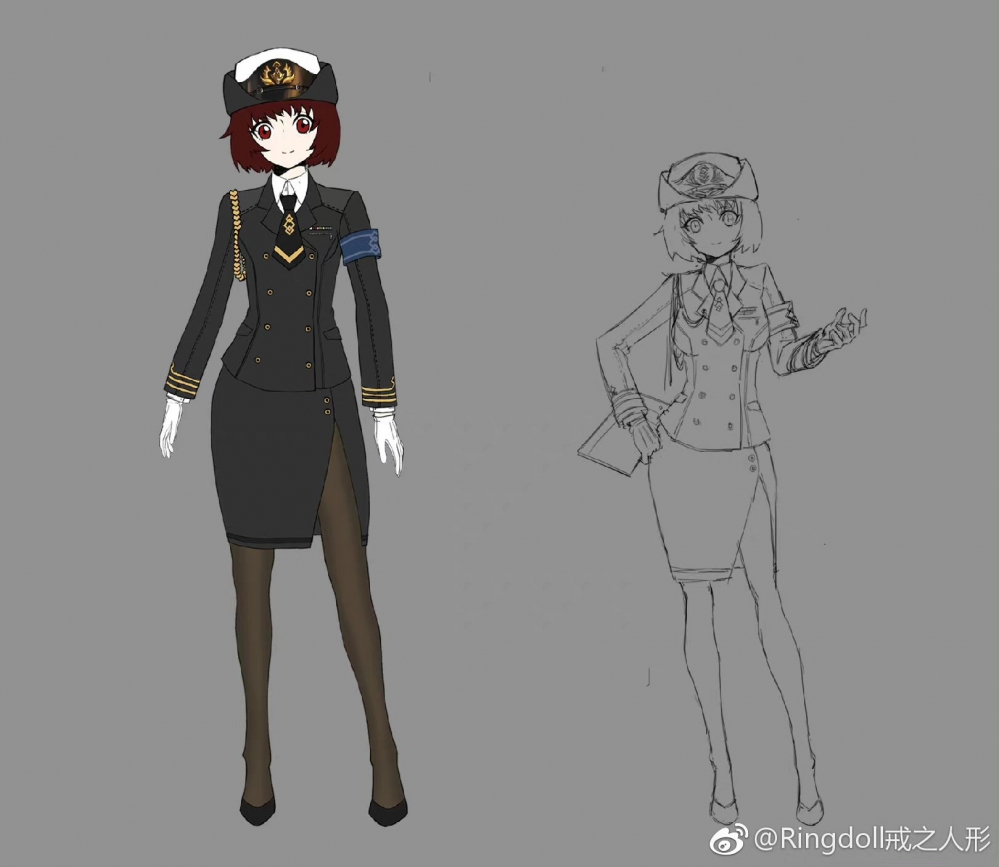 女军官制服和礼服概念