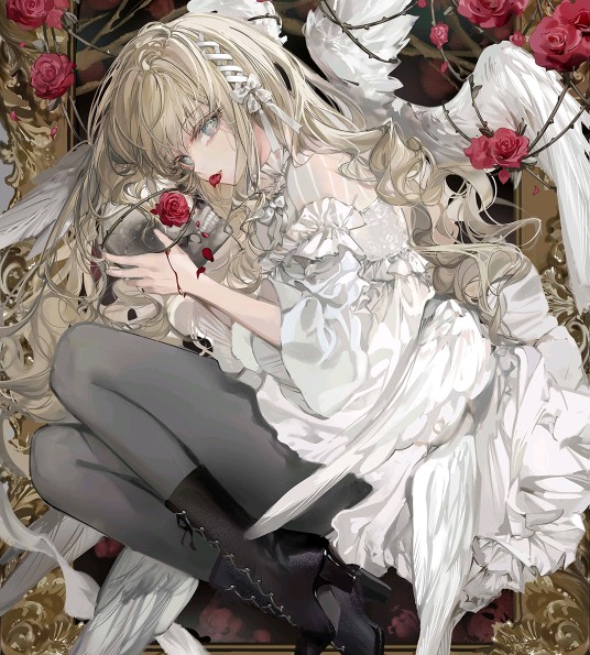 少女高雯与玫瑰