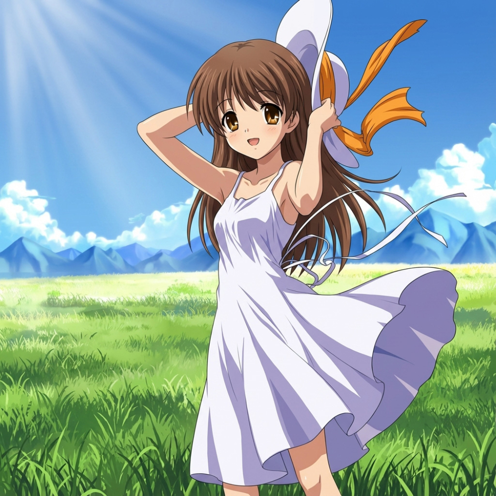 汐Cos渚白连衣裙