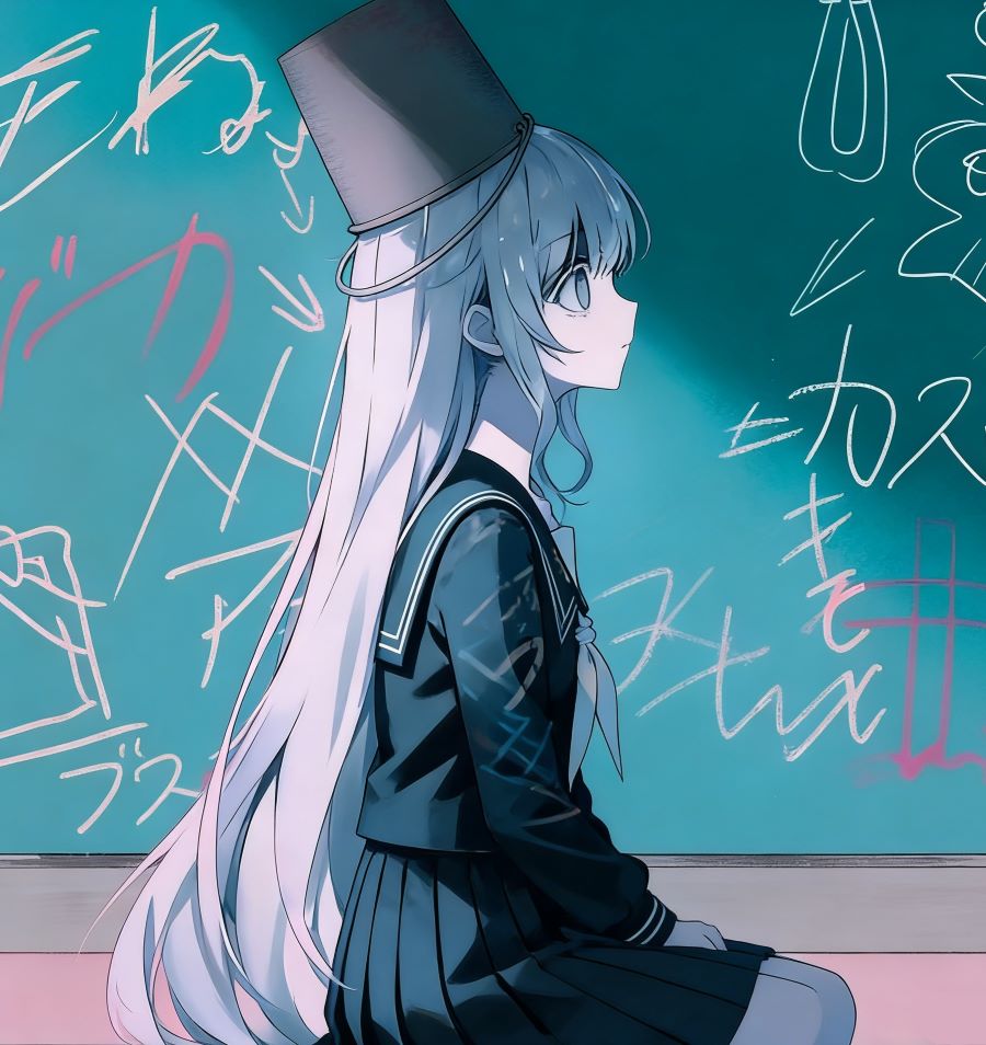 被霸凌的白发少女