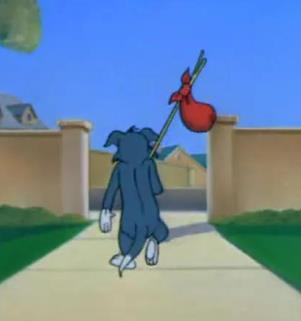 背着包裹的汤姆猫