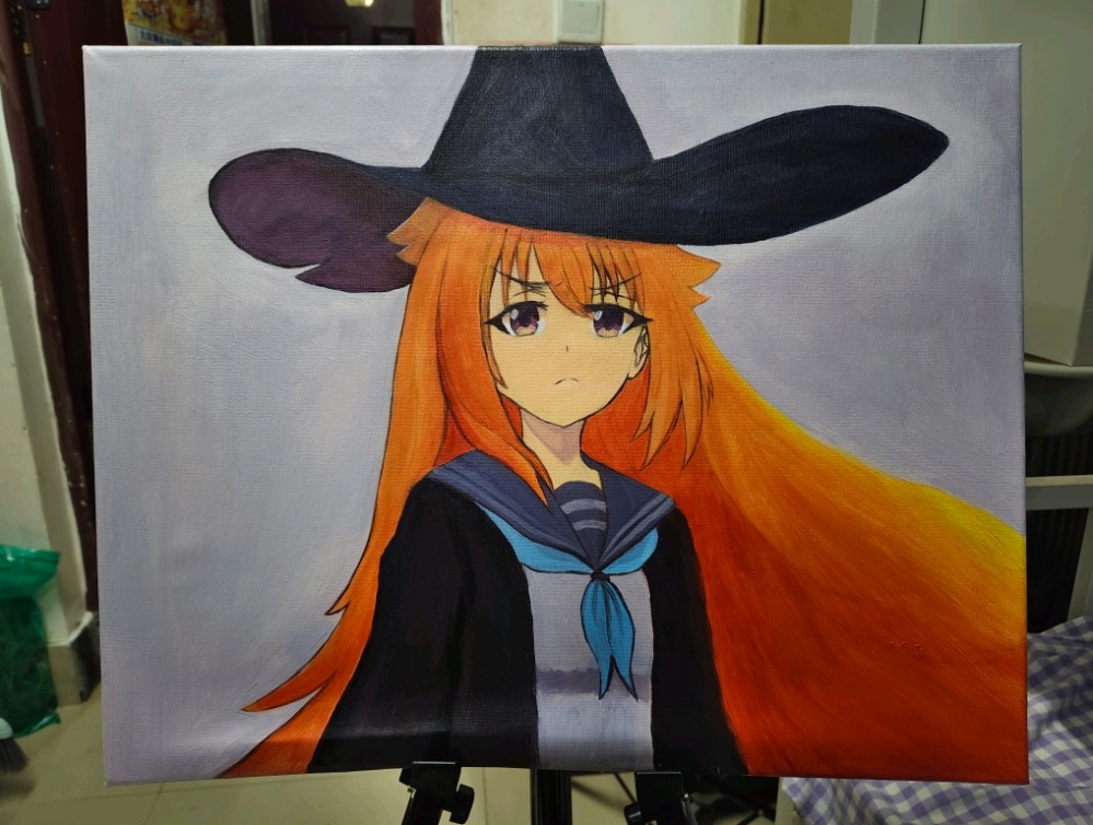 抽空摸张油画虎子