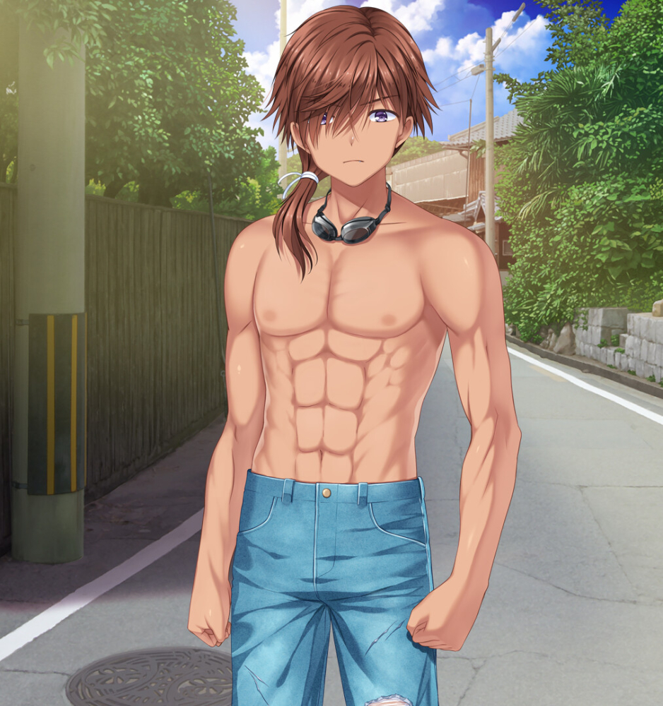 上半身不穿衣服的男人