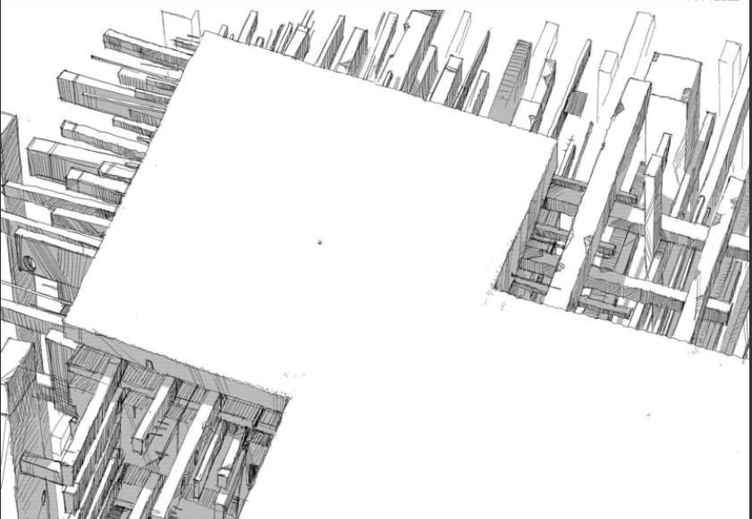 平台和下方的都市