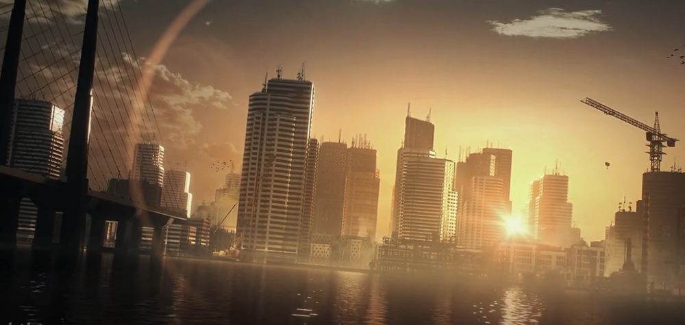 长空市的日落景色