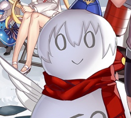 昆西雪人后面的青叶