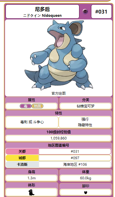 【尼多后身高】