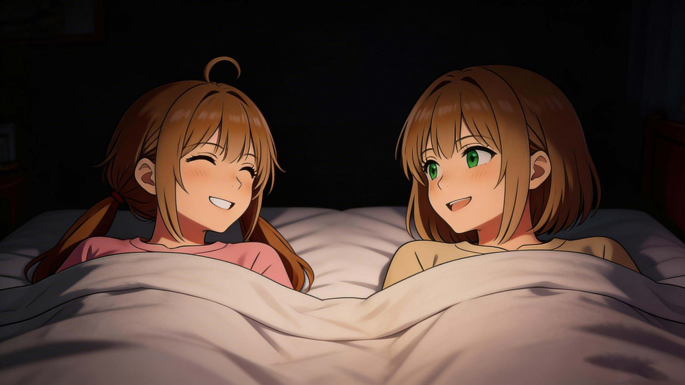 相视而笑的两人