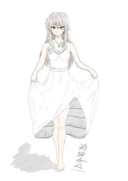 45白色晚礼服人设