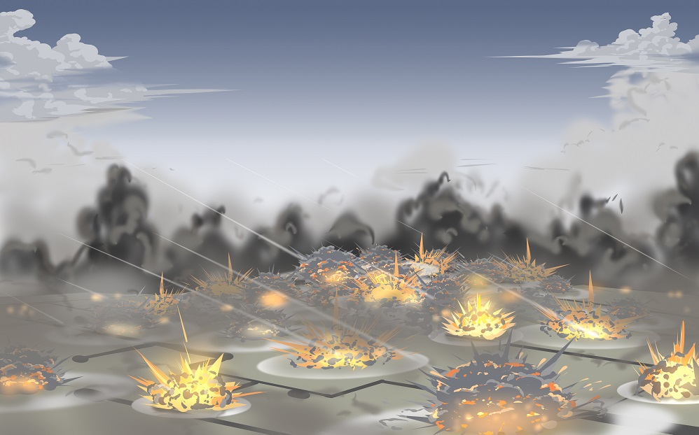 火箭弹密集覆盖