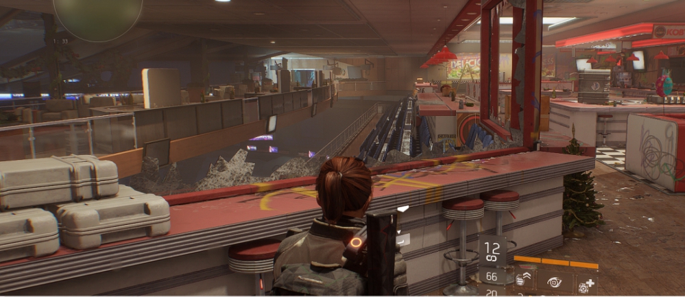 咖啡厅和隔离走廊