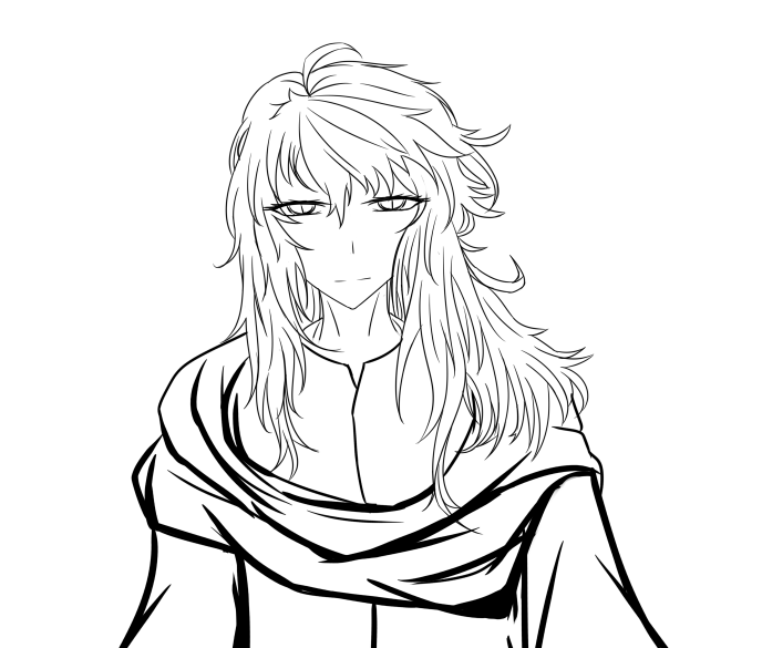 自绘梅林灵衣线稿