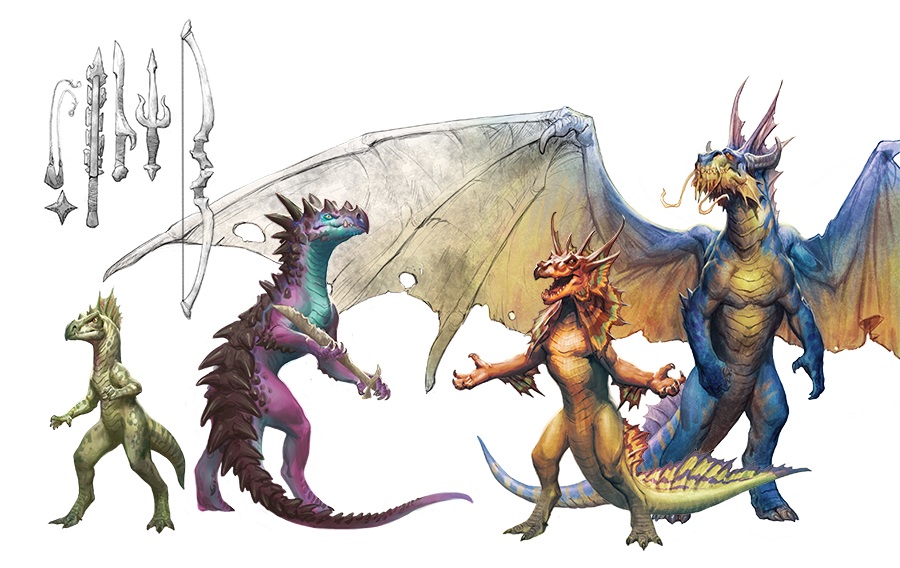 龙螈的四个生命阶段