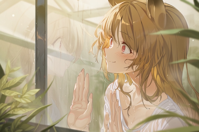 贴着