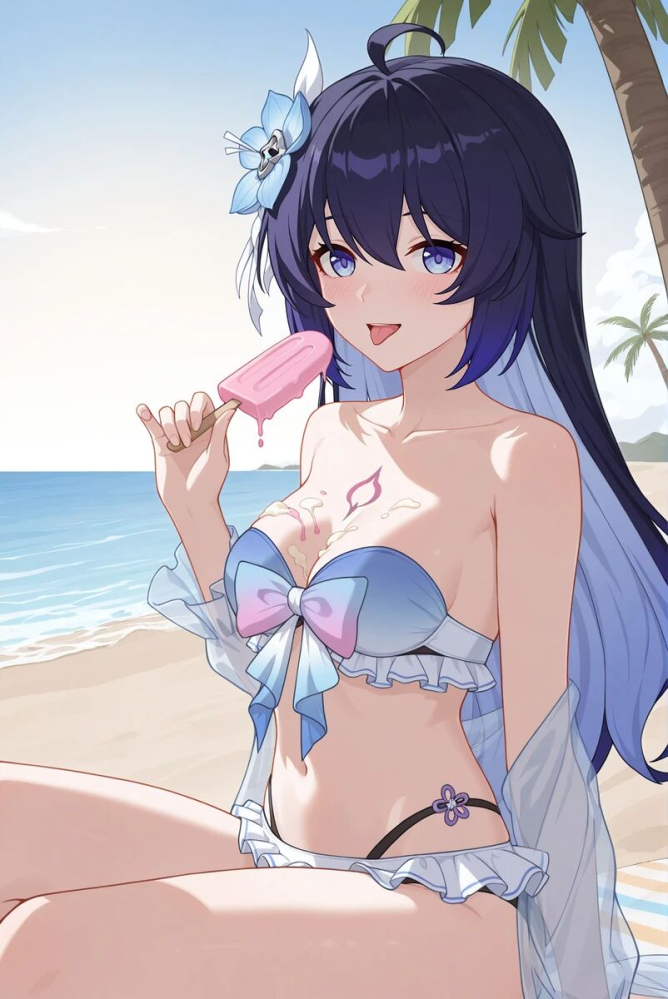 夏日，海滩，少女