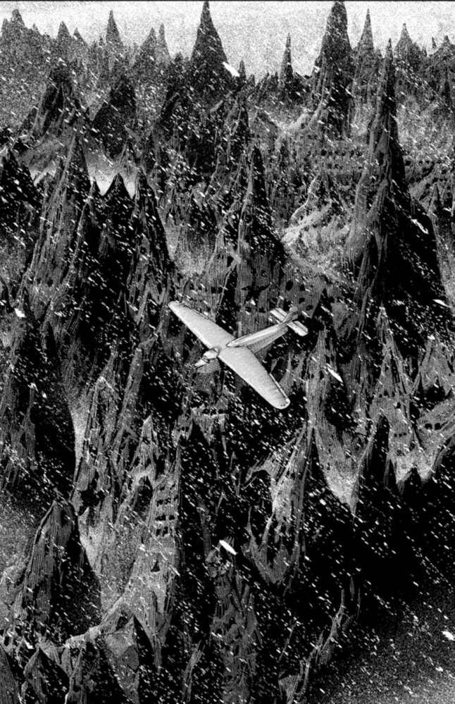 空中的黑色山脉