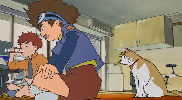 光子郎又喝乌龙茶