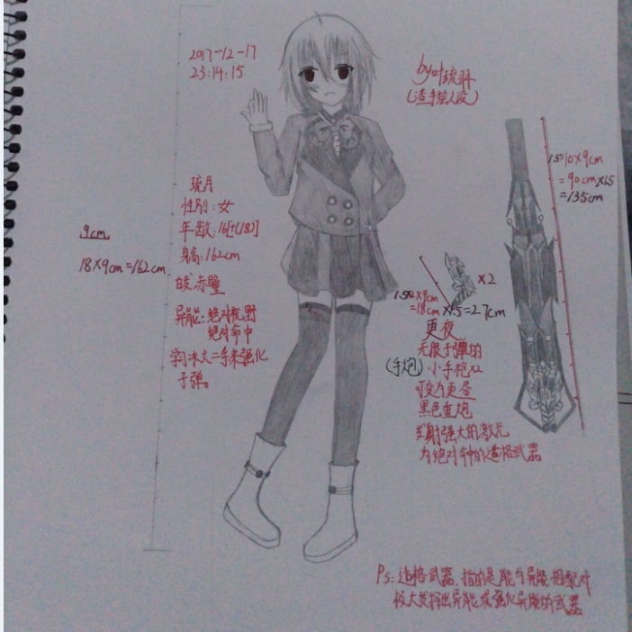 女主人设图，渣手绘