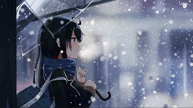 撑伞的雪之下