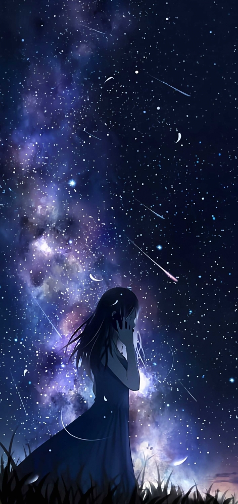 星空下的少女参考图