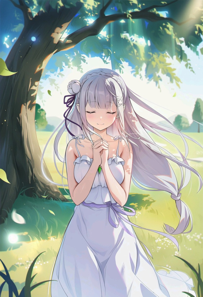 少女祈祷中