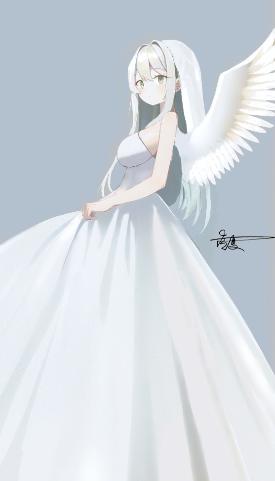 读者画的安洁拉婚纱图