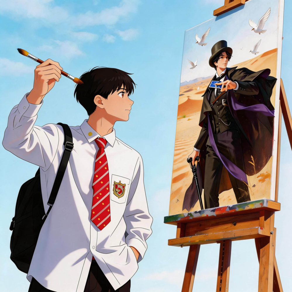 杜痕画《少年魔术师》