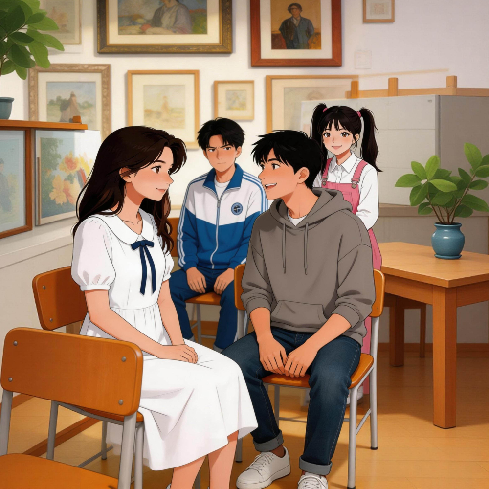 任飞趁机坐在小雨边上