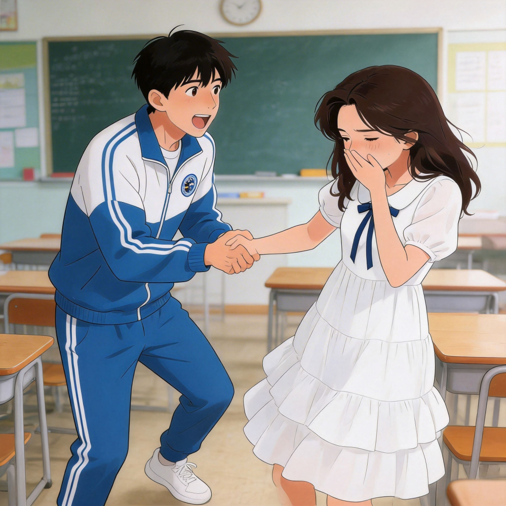 小良激动地握住小雨