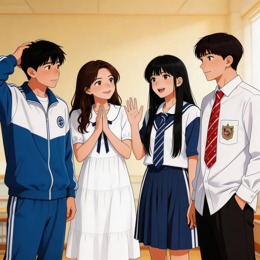 小雨加入四人聊天中