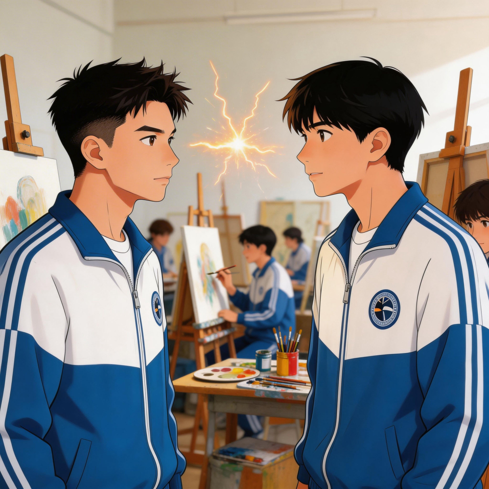 两人对视火花四溅