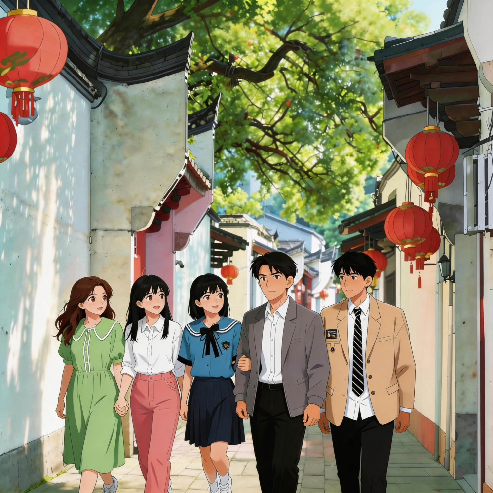 五人在墨池古巷