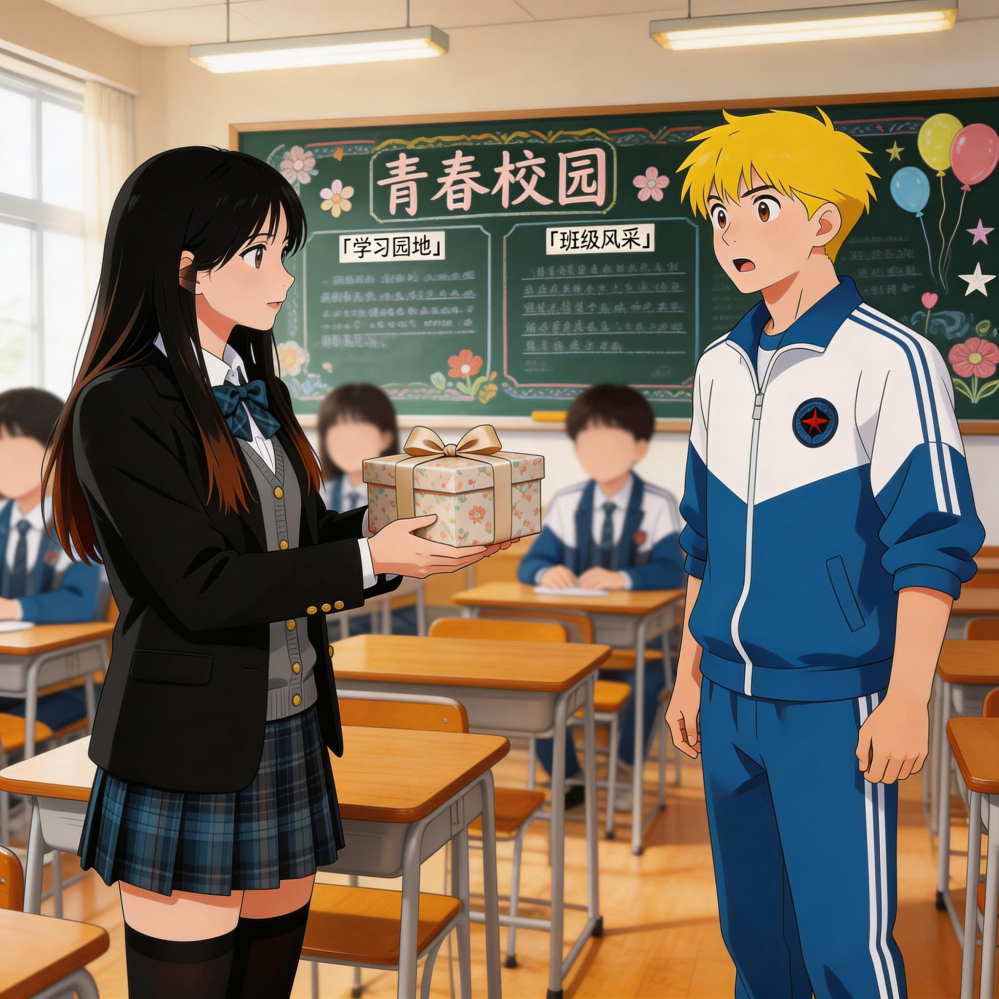 陈薇薇送学文礼物