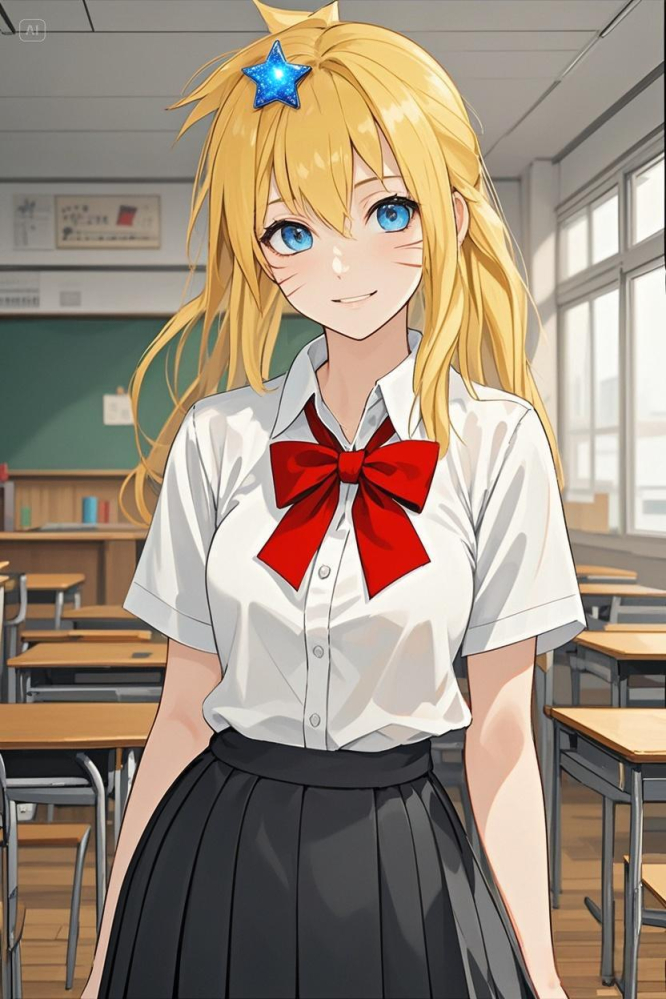 换了个发型的jk鸣子