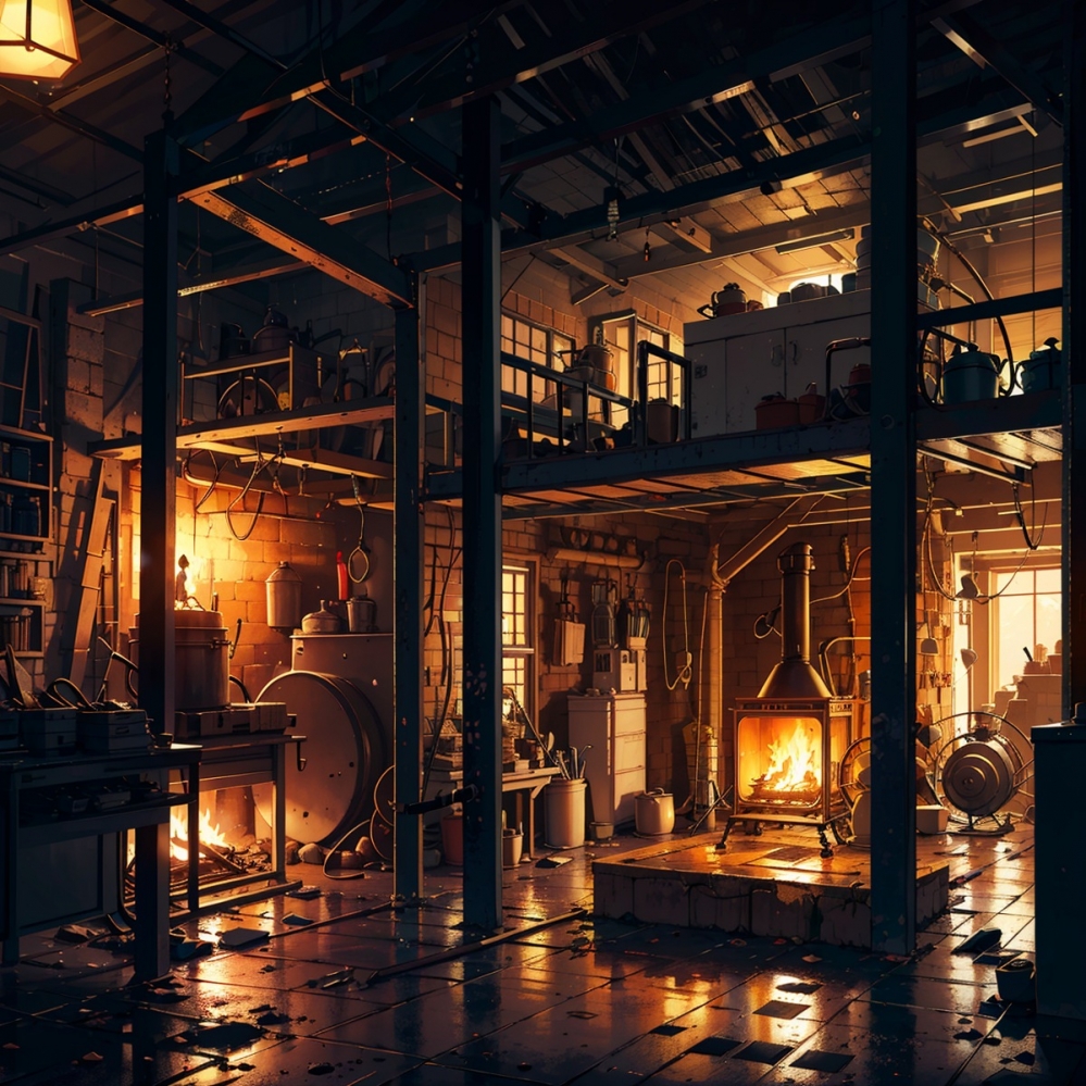 夜深人静的铁匠铺