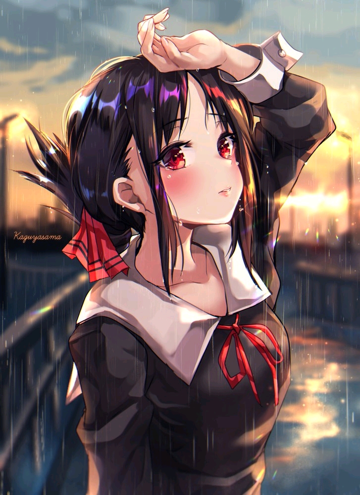 有些脸红的四宫辉夜