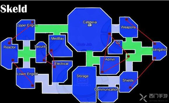 红线是管道绿块是监控