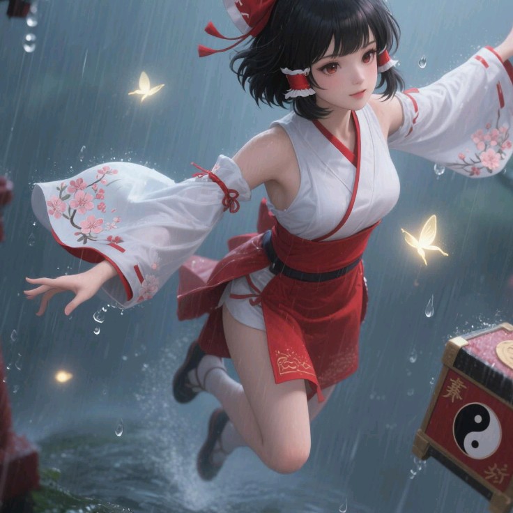 雨中的灵梦