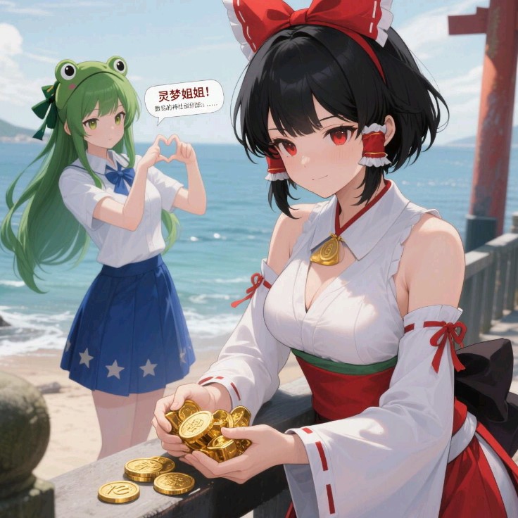 早苗和灵梦
