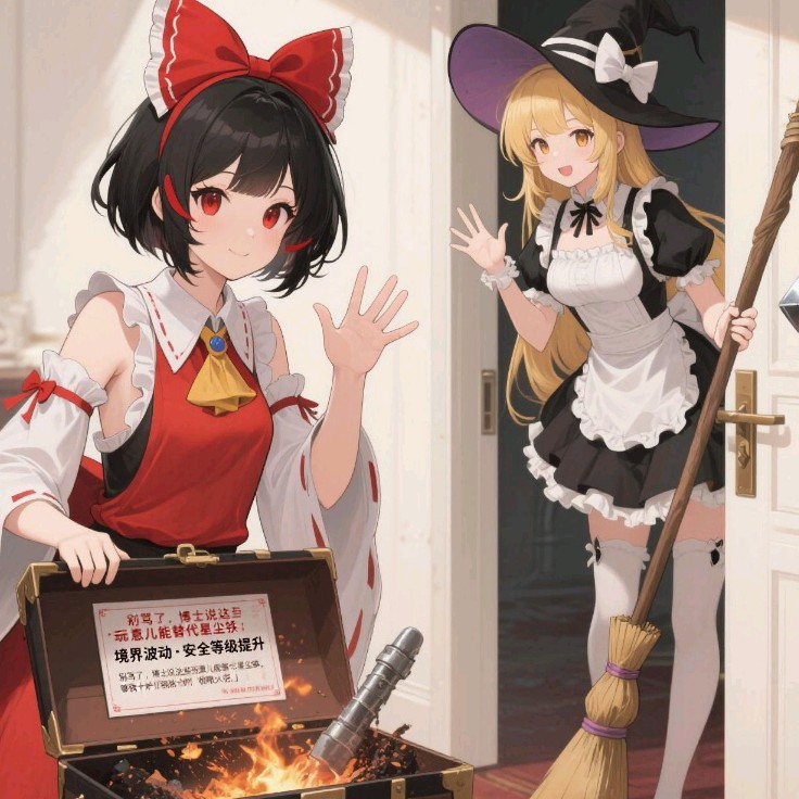 灵梦魔理沙向你打招呼