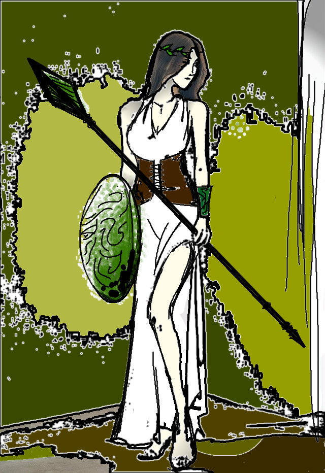 昨晚画的（雅典娜）