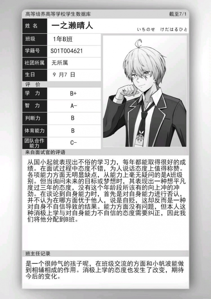 一之濑晴人资料卡