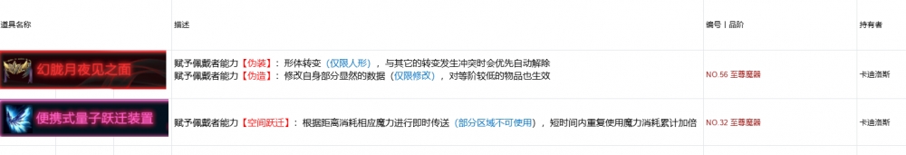 本话两件魔器描述