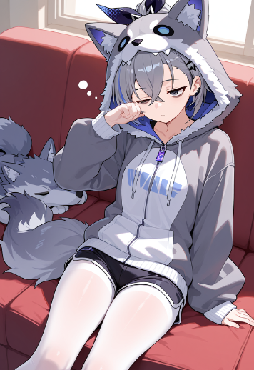 睡眼惺忪的大灰狼