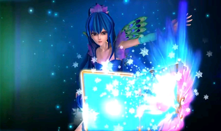 思思用武器释放冰雪