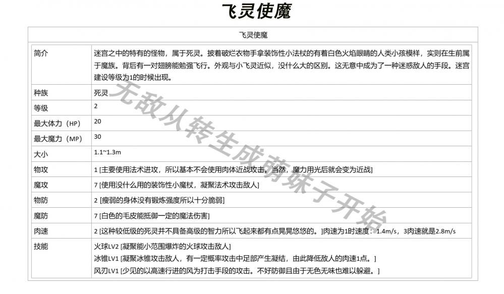 飞灵使魔属性图鉴