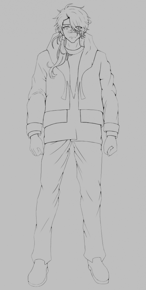 草稿勾线加卡线