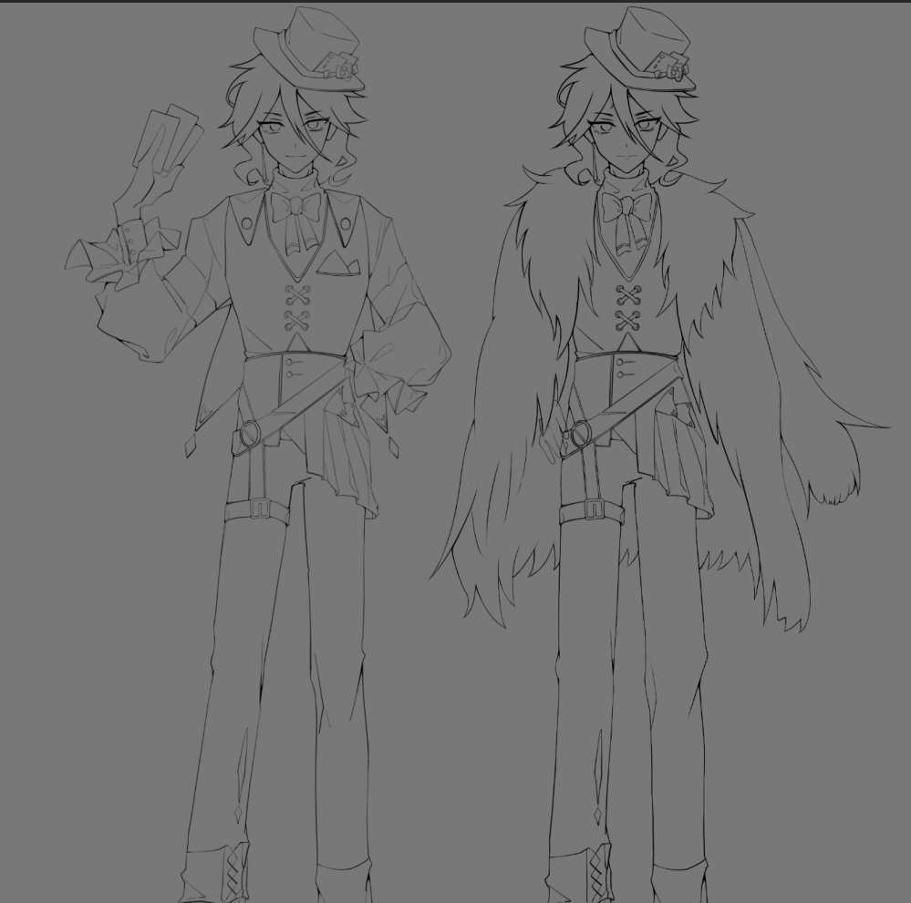 线稿（两套衣服线稿）