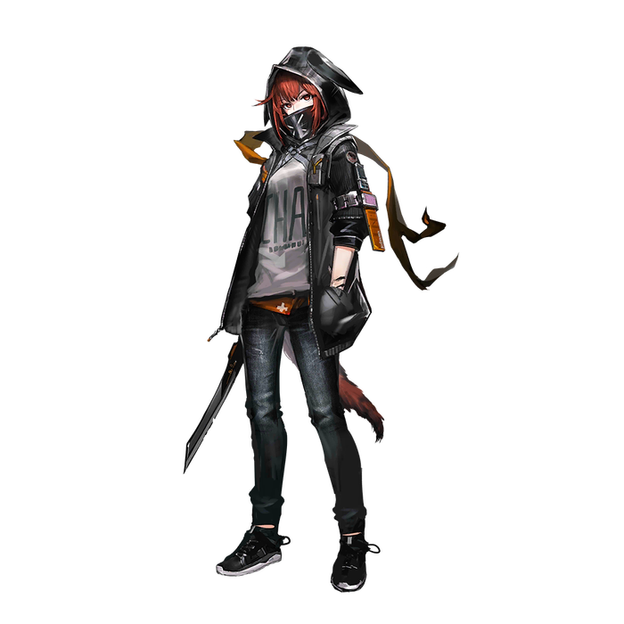 脚底很滑的蒙面红发女